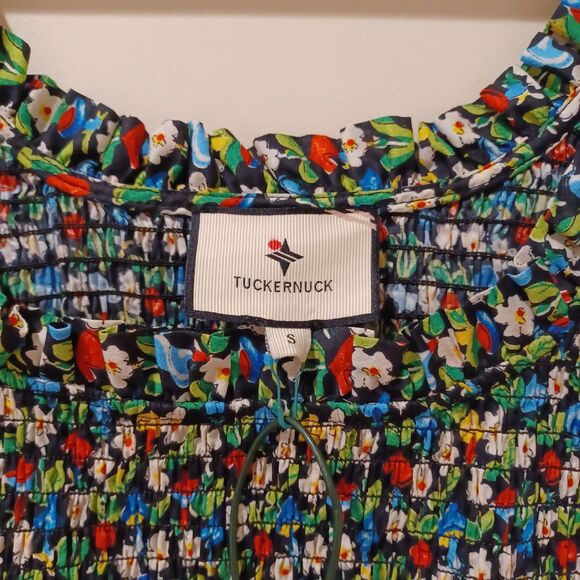 NWT TUCKERNUCK Shroom Floral Mallie Top Boho Peasant Preppy Flutter Sleeve S - Picture 3 of 6